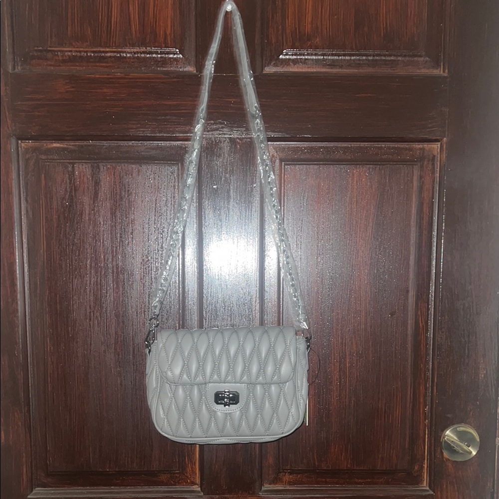 Badgley Mischka Grey Quilted Bag